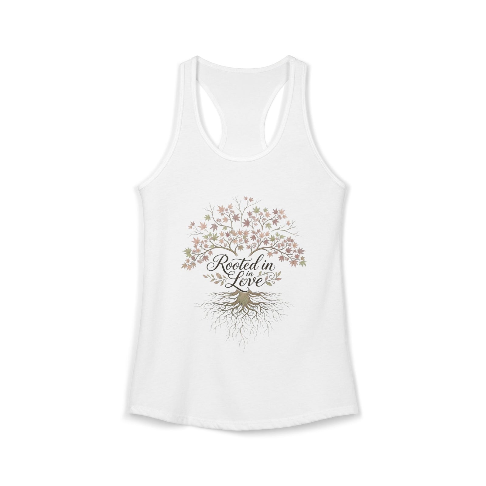Rooted in Christ Women's Christian Tank Top – Faith Tree Shirt – Inspirational Christian Summer Apparel