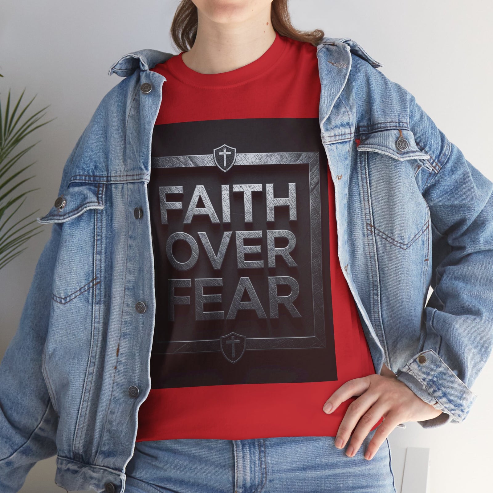 Faith Over Fear T-Shirt — Inspirational Christian Tee with Bold Typography For Men & Women