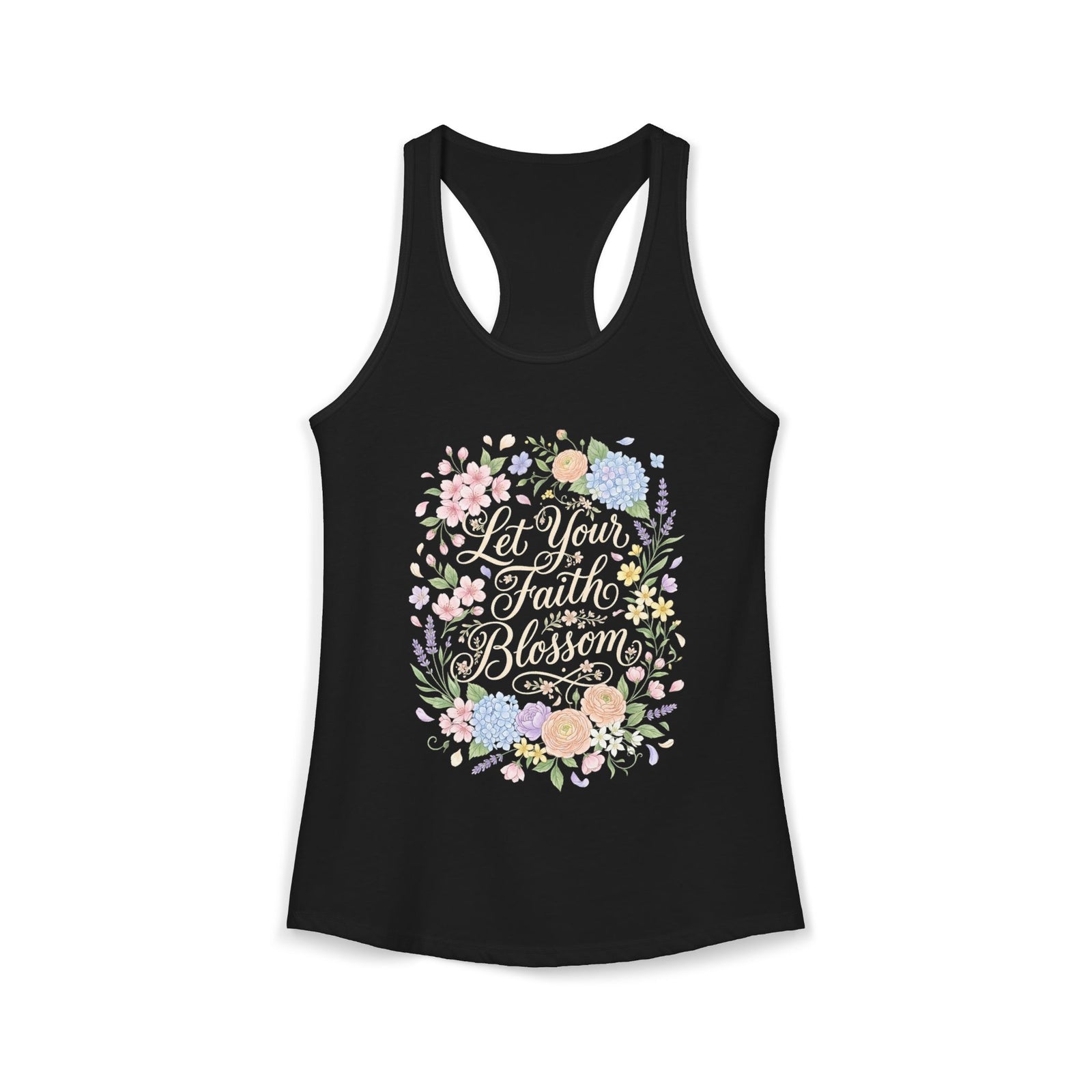 Grow in Grace Women's Christian Tank Top – Inspirational Faith Shirt – Floral Christian Summer Apparel