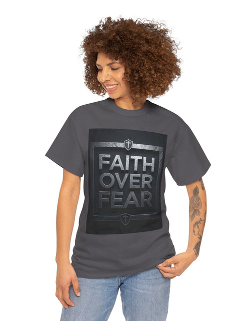 Load image into Gallery viewer, Faith Over Fear T-Shirt — Inspirational Christian Tee with Bold Typography For Men &amp; Women
