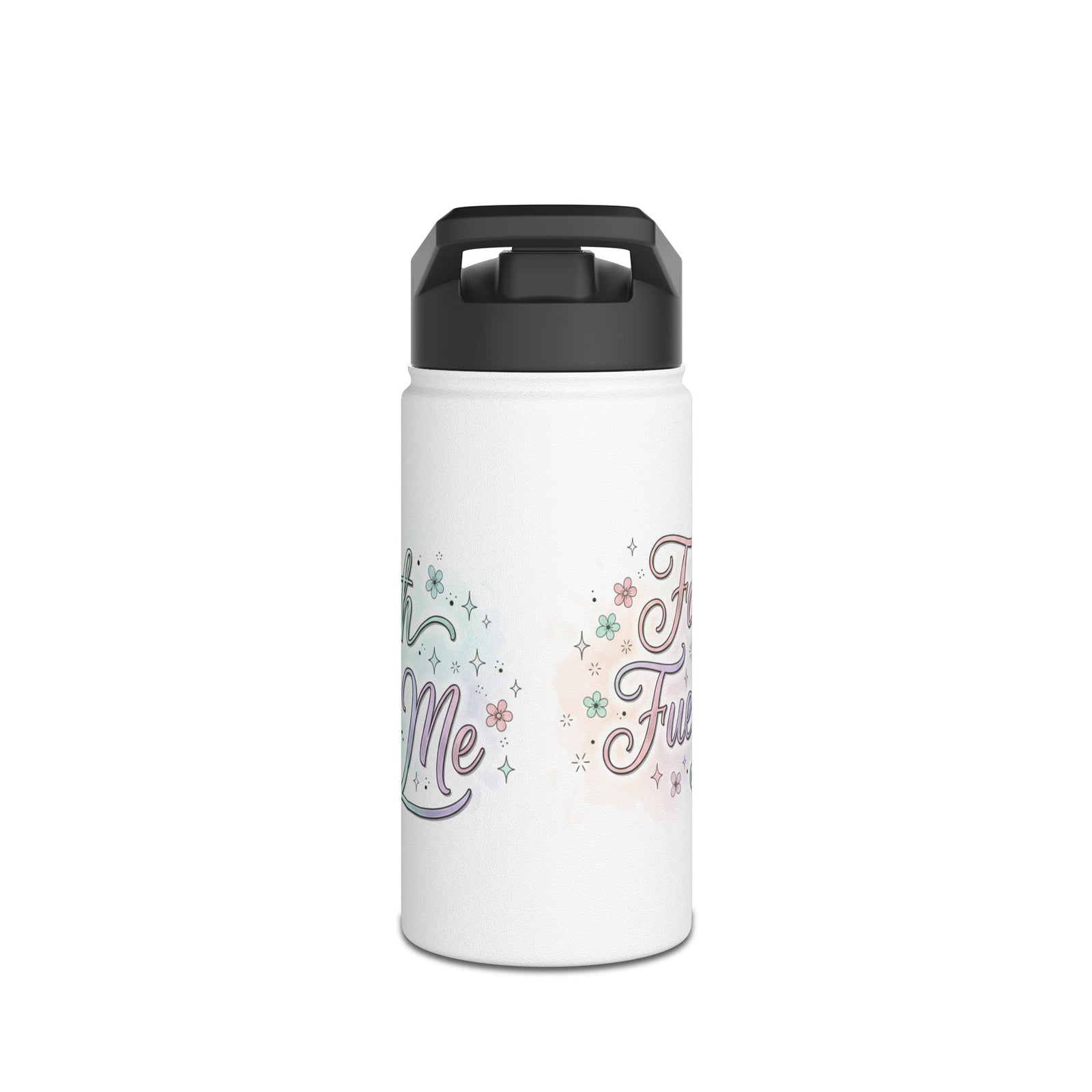 Faith Fuels Me Stainless Steel Water Bottle — Inspirational Pastel Travel Bottle 3 different sizes