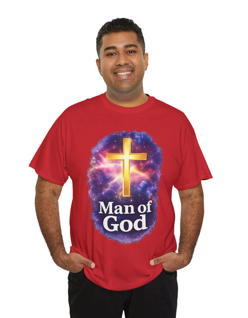 Load image into Gallery viewer, Man of God T-Shirt — Christian Cross  Men &amp; Boys Graphic Tee
