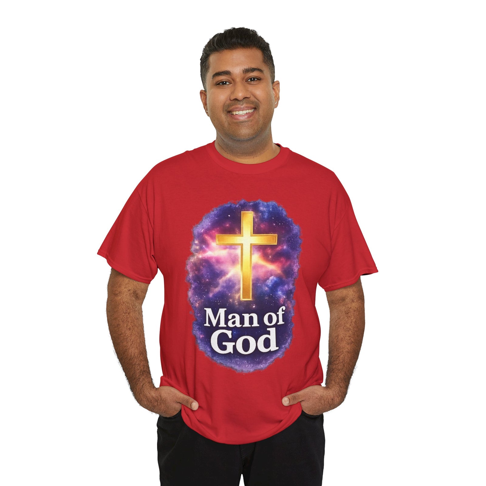 Man of God T-Shirt — Christian Cross  Men & Boys Graphic Tee