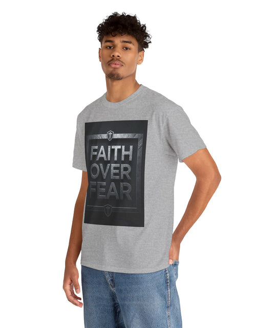Load image into Gallery viewer, Faith Over Fear T-Shirt — Inspirational Christian Tee with Bold Typography For Men &amp; Women
