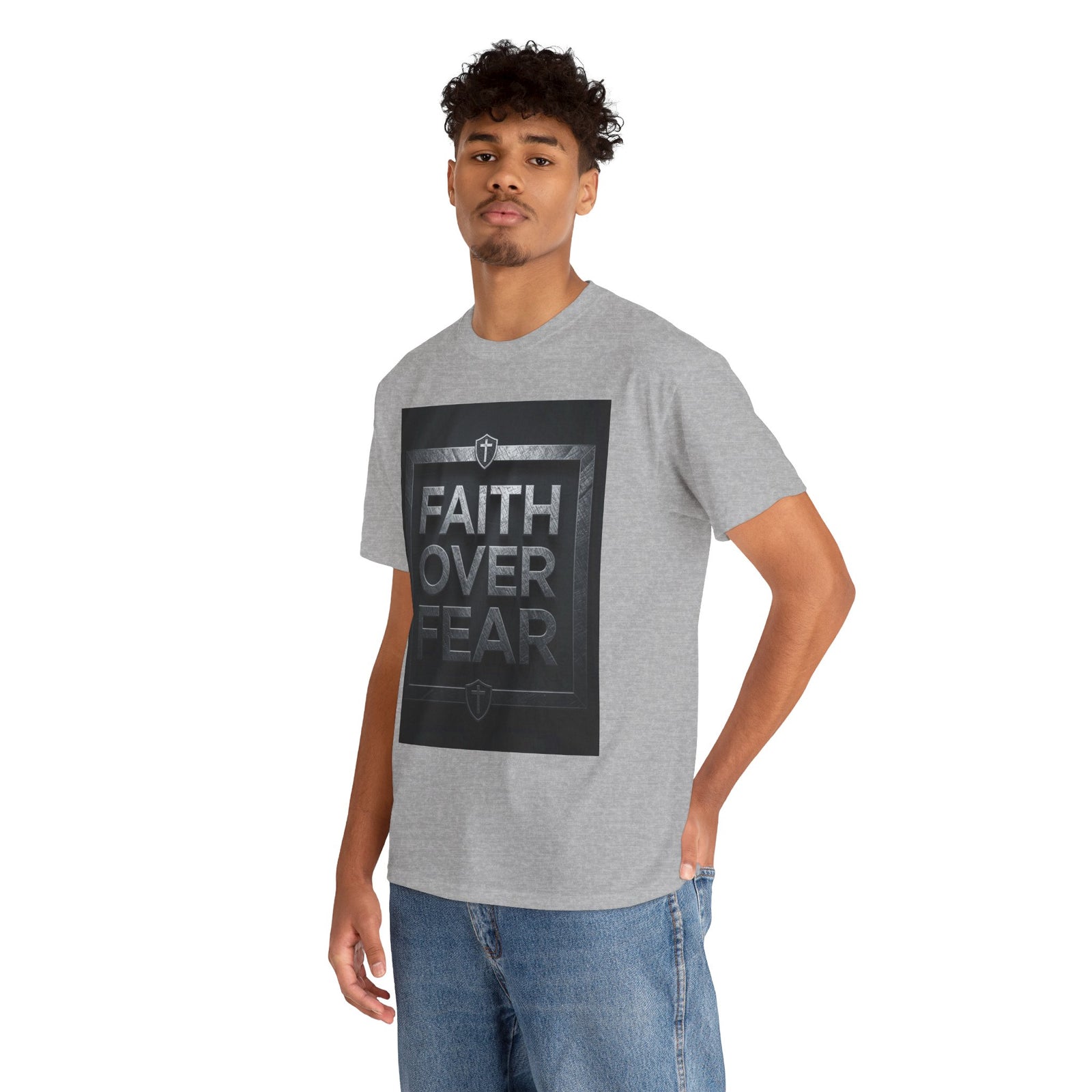 Faith Over Fear T-Shirt — Inspirational Christian Tee with Bold Typography For Men & Women