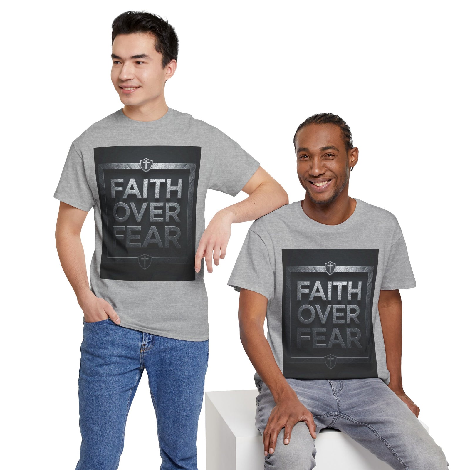 Faith Over Fear T-Shirt — Inspirational Christian Tee with Bold Typography For Men & Women