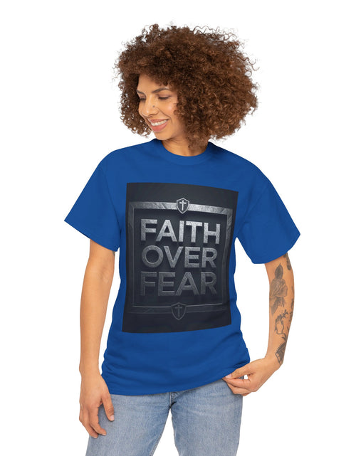 Load image into Gallery viewer, Faith Over Fear T-Shirt — Inspirational Christian Tee with Bold Typography For Men &amp; Women

