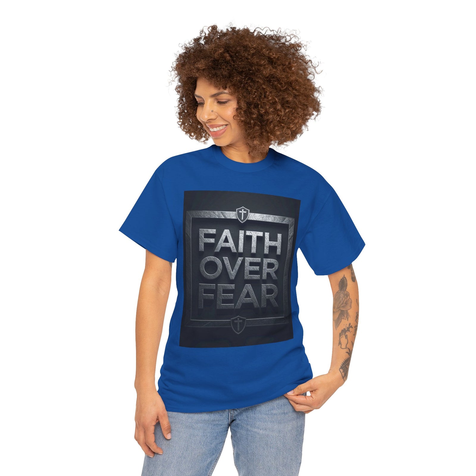 Faith Over Fear T-Shirt — Inspirational Christian Tee with Bold Typography For Men & Women