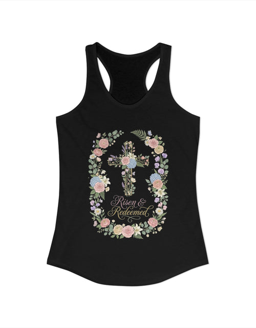 Load image into Gallery viewer, Blessed &amp; Redeemed Women's Christian Tank Top – Cross Faith Shirt – Inspirational Christian Summer Apparel
