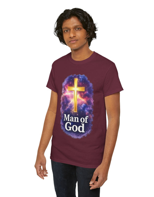 Load image into Gallery viewer, Man of God T-Shirt — Christian Cross  Men &amp; Boys Graphic Tee
