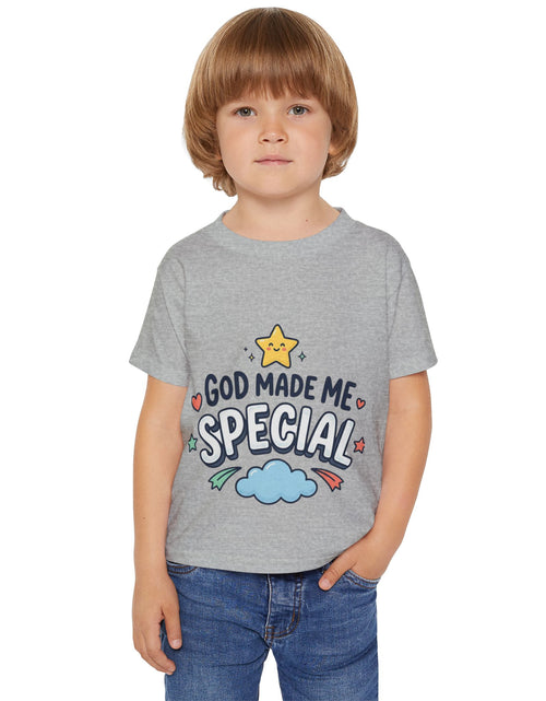 Load image into Gallery viewer, God Made Me Special Toddler T-Shirt | Christian Kids Shirt | Faith-Based Kids Clothes | Cute Religious Gift for Boys &amp; Girls
