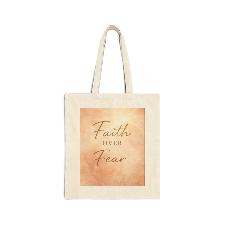 Faith Over Fear Tote Bag | Inspirational Soft Girl Era Canvas Tote Purse