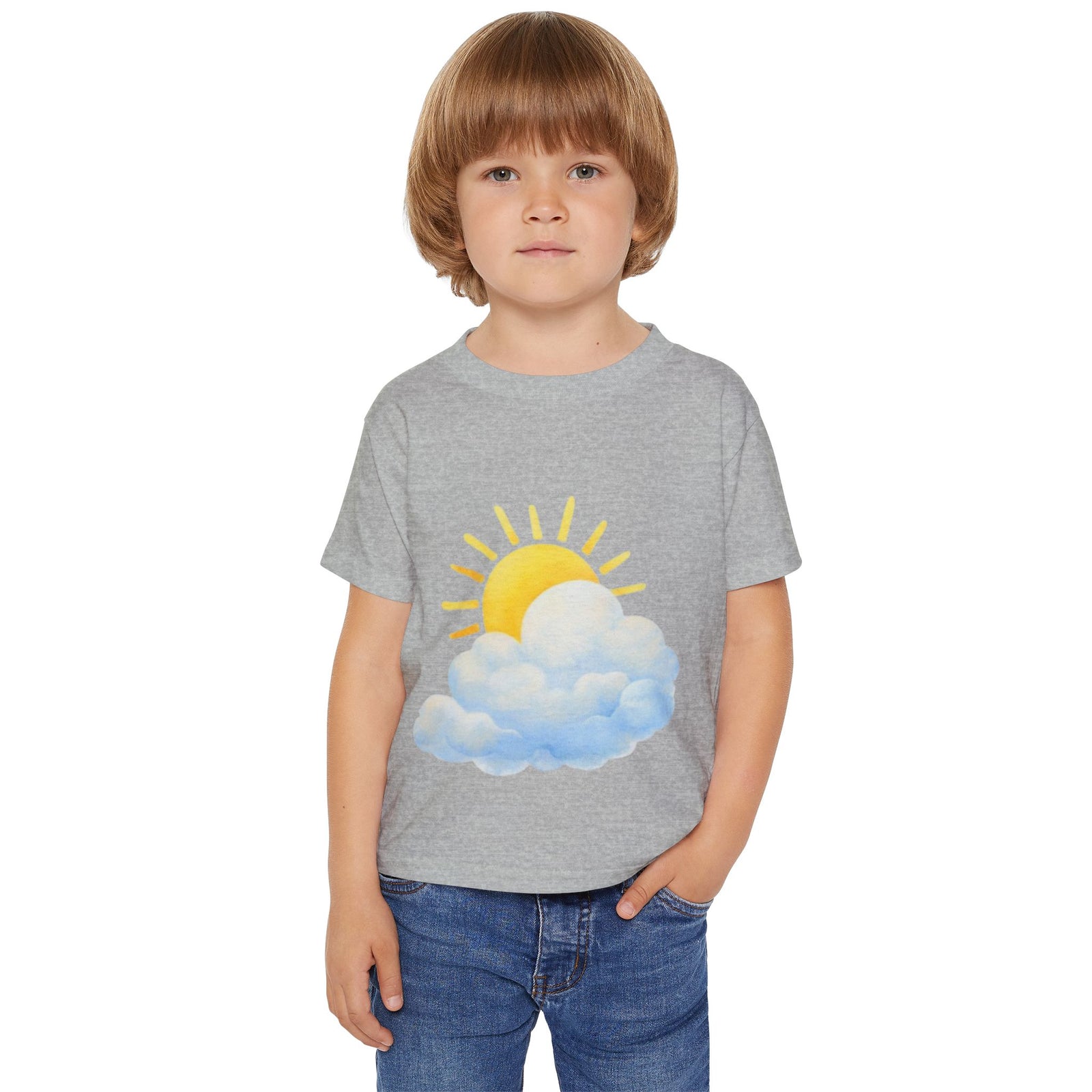 Sunny Cloud Toddler T‑Shirt — Cute Sun & Cloud Graphic Tee for Kids