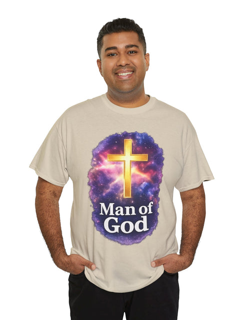 Load image into Gallery viewer, Man of God T-Shirt — Christian Cross  Men &amp; Boys Graphic Tee

