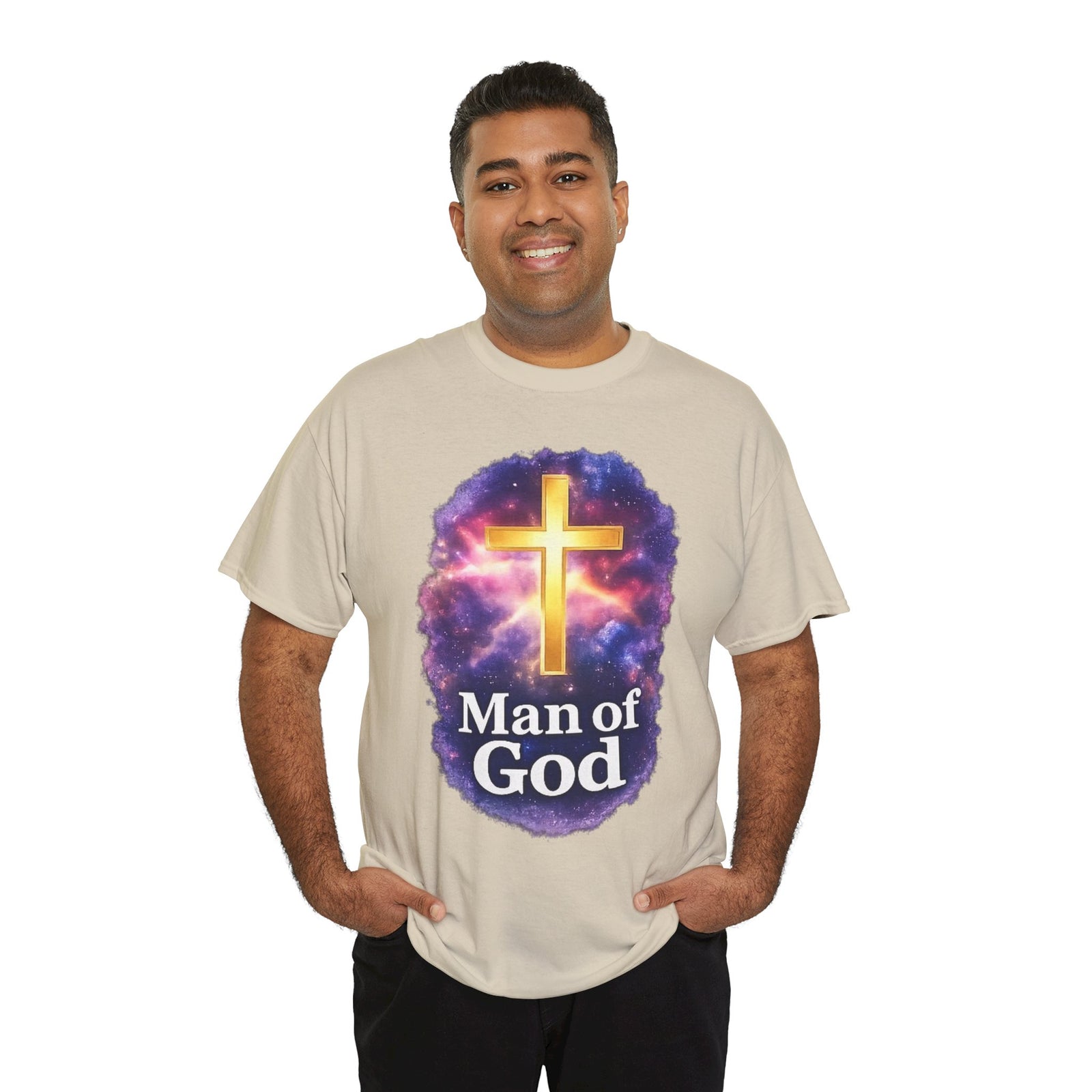 Man of God T-Shirt — Christian Cross  Men & Boys Graphic Tee