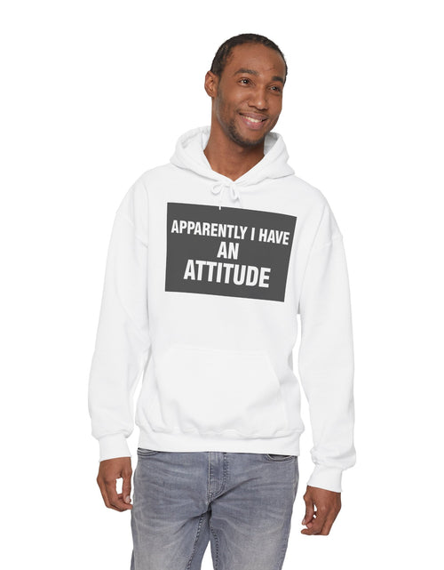 Load image into Gallery viewer, Funny Attitude Statement Hoodie — "Apparently I Have An Attitude" Graphic Men's &amp; Woman's Hoodie
