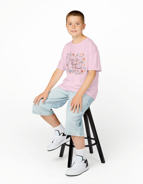 Load image into Gallery viewer, Kids Tee — "God's Love Knows No Bounds" Floral Shirt
