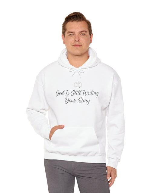 Load image into Gallery viewer, Faith Hoodie — "God Is Still Writing Your Story" Inspirational Christian Sweatshirt
