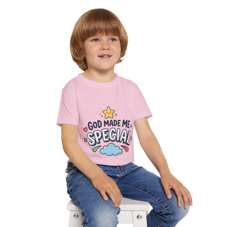 God Made Me Special Toddler T-Shirt | Christian Kids Shirt | Faith-Based Kids Clothes | Cute Religious Gift for Boys & Girls