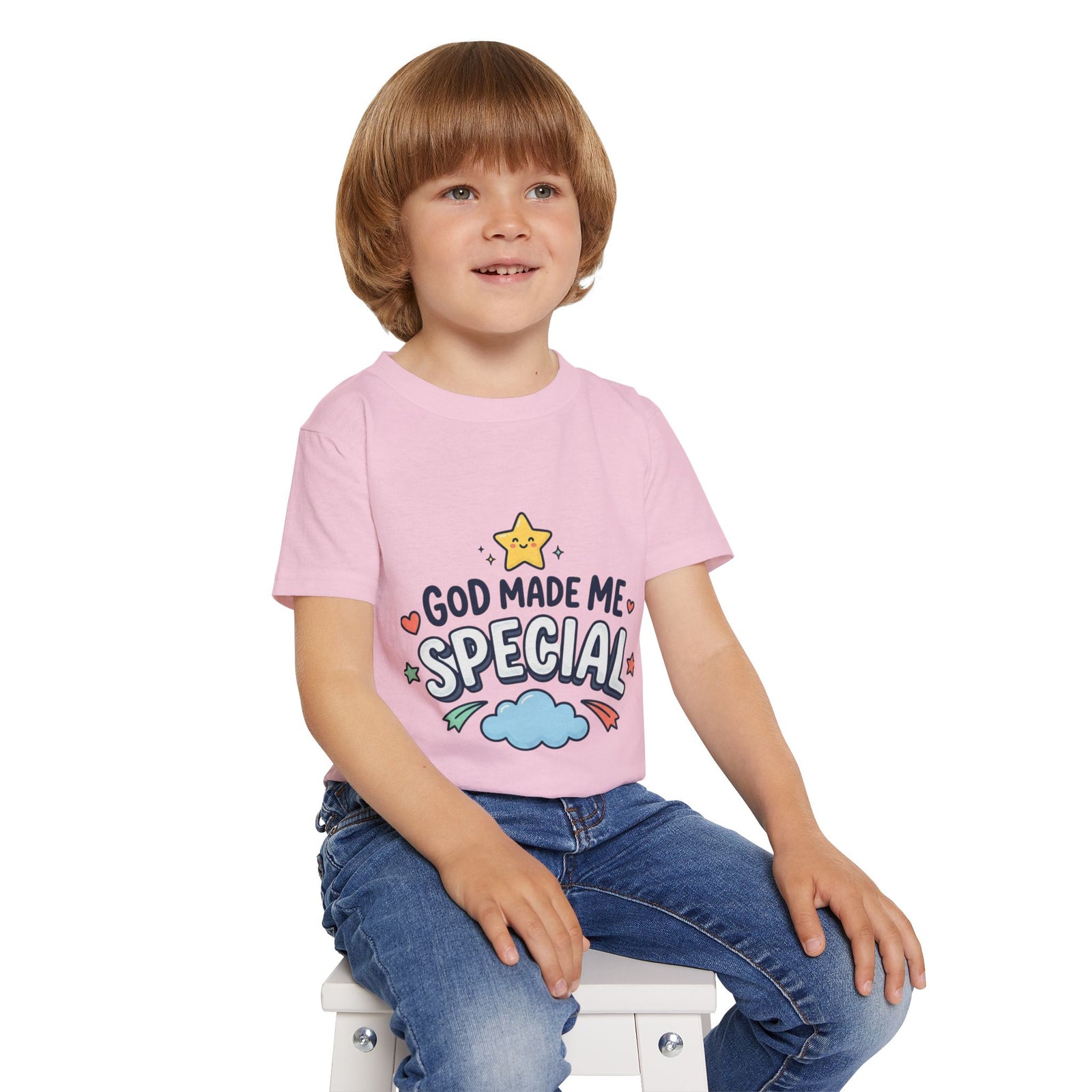 God Made Me Special Toddler T-Shirt | Christian Kids Shirt | Faith-Based Kids Clothes | Cute Religious Gift for Boys & Girls