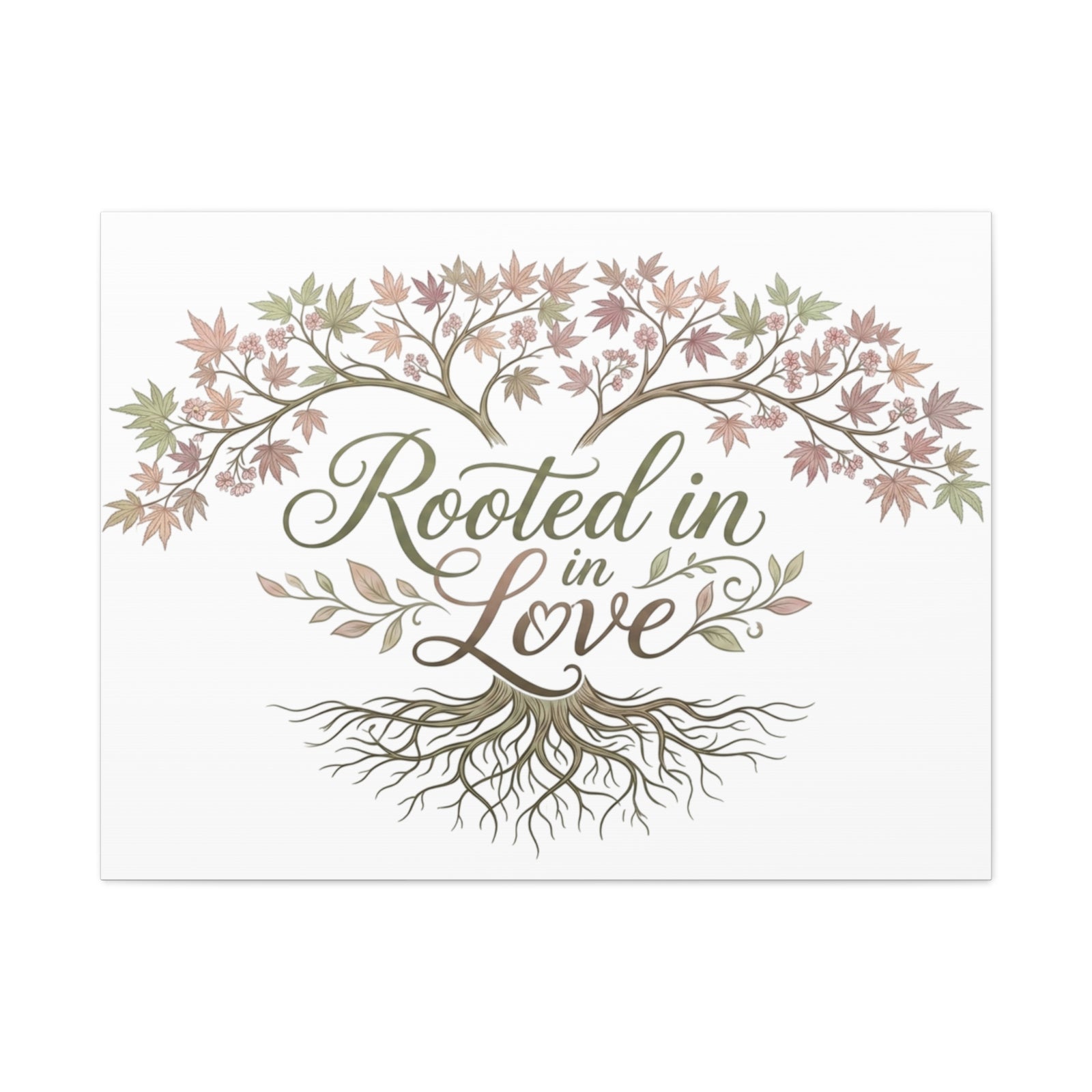 Rooted in Love Tree Canvas Wall Art — Inspirational Family Quote Home Decor