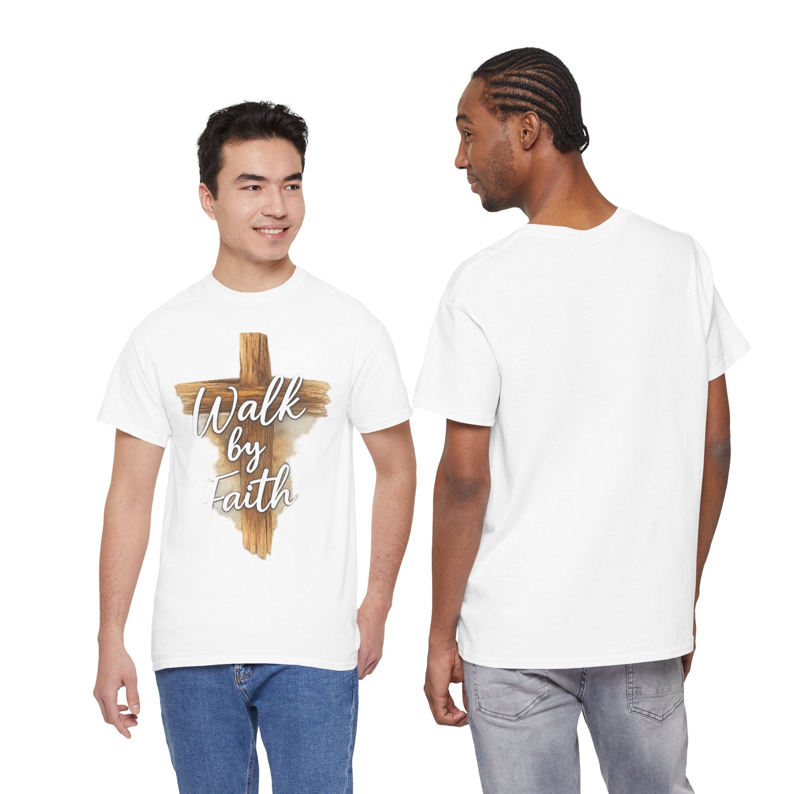Walk By Faith Tee — Christian Cross Faith Men's T‑Shirt