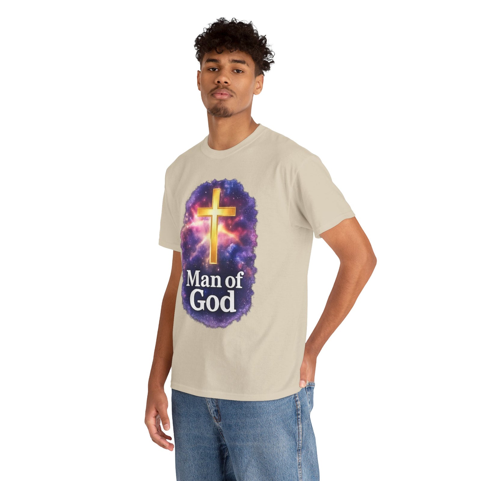 Man of God T-Shirt — Christian Cross  Men & Boys Graphic Tee