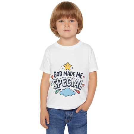 God Made Me Special Toddler T-Shirt | Christian Kids Shirt | Faith-Based Kids Clothes | Cute Religious Gift for Boys & Girls