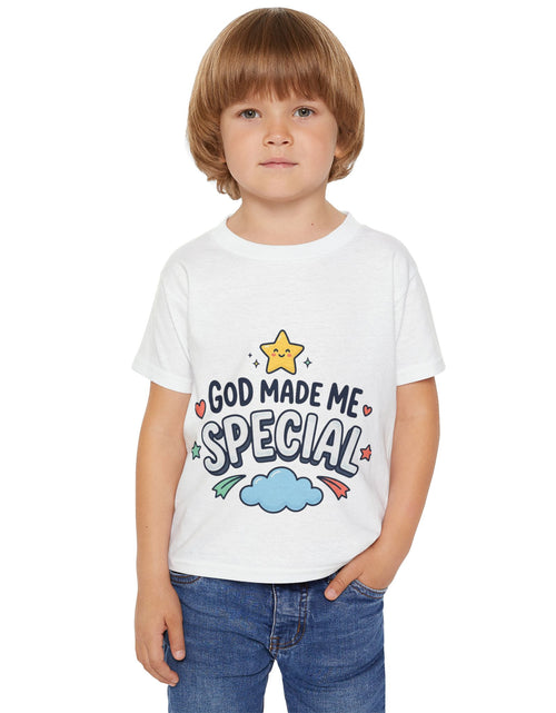 Load image into Gallery viewer, God Made Me Special Toddler T-Shirt | Christian Kids Shirt | Faith-Based Kids Clothes | Cute Religious Gift for Boys &amp; Girls
