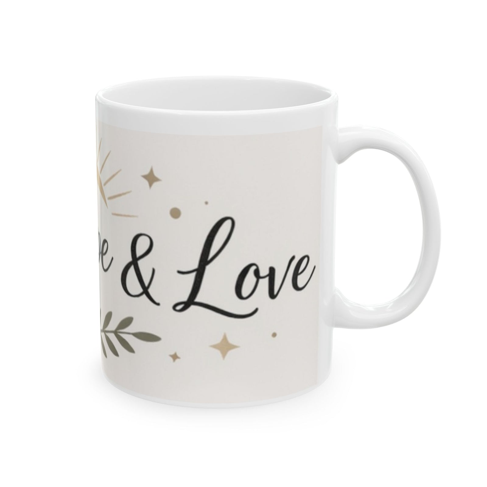 Faith Hope & Love Ceramic Mug — Inspirational Coffee Lover Cup 11 oz & 15 oz