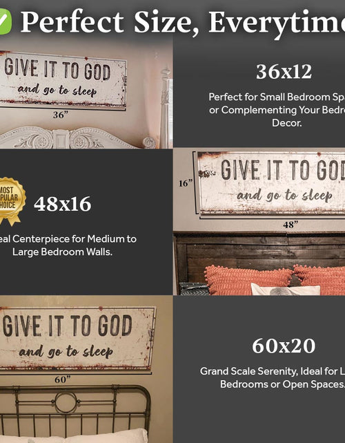 Load image into Gallery viewer, Give It to God and Go to Sleep – Rustic Christian Wall Art for Peaceful Nights
