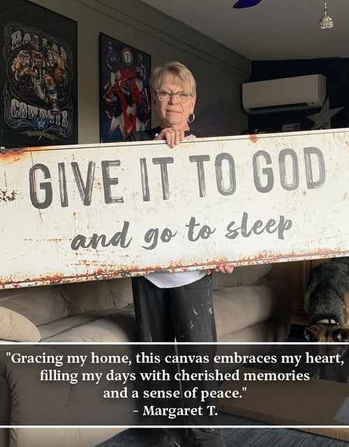 Load image into Gallery viewer, Give It to God and Go to Sleep – Rustic Christian Wall Art for Peaceful Nights
